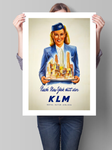 Affiche vintage Algérie KLM collection Dzeco Art