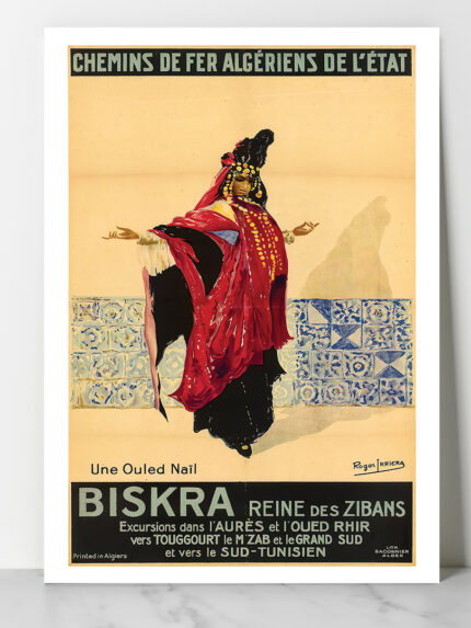 Affiche vintage Algérie Biskra collection Dzeco Art