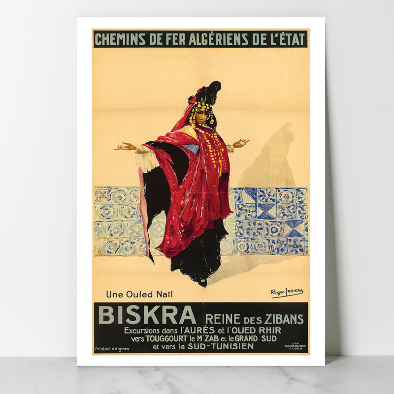 Affiche vintage Algérie Biskra collection Dzeco Art