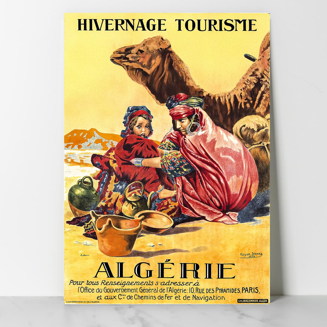 Vintage-Algérie-Hivernage-touristique-Seul Affiche vintage Algérie collection Dzeco Art