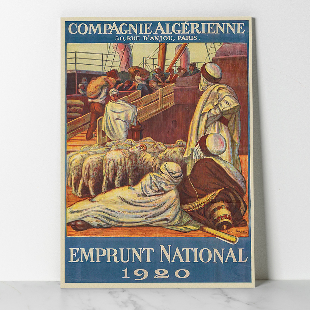Compagnie-Algérienne-Emprunt-National-1920 Affiche vintage Algérie collection Dzeco Art