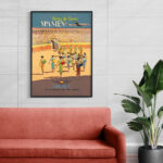 Affiche vintage Algérie IBERIA collection Dzeco Art