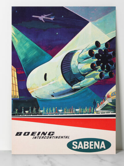 Affiche vintage Algérie BOEING collection Dzeco Art