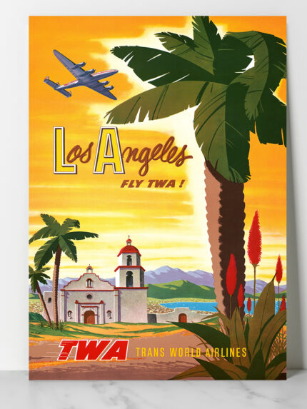 Affiche vintage Algérie American TWA collection Dzeco Art