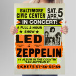 Affiche Led Zeppelin Baltimore Civic Center – Concert 1970 – Image 3