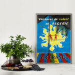 Affiche Vintage Algérie Air France Dzeco Art