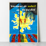 Affiche Vintage Algérie Air France Dzeco Art