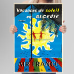 Affiche Vintage Algérie Air France Dzeco Art