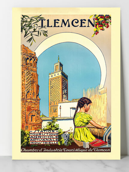 Affiche vintage Algérie Tlemcen collection Dzeco Art