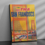 Affiche Vintage Fly TWA – San Francisco, Voyage vers la Californie – Image 2
