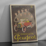 Affiche Vintage Quadrilette Peugeot 1925 – Image 2