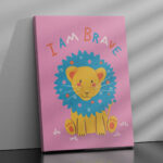 Affiche décorative chambre bébé – Lion I Am Brave – Image 2