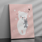 Affiche décorative chambre bébé - Nounours et cœurs – Image 2