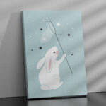 Affiche décorative chambre bébé - Lapin et étoiles – Image 2
