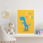 Affiche décorative chambre bébé – Dinosaure I Am Kind – Image 3