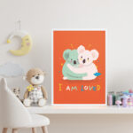 Affiche décorative chambre bébé – Koalas I Am Loved – Image 3