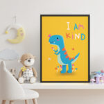 Affiche décorative chambre bébé – Dinosaure I Am Kind – Image 4