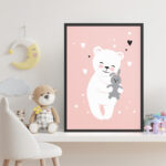 Affiche décorative chambre bébé - Nounours et cœurs – Image 4