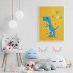 Affiche décorative chambre bébé – Dinosaure I Am Kind – Image 5