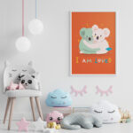 Affiche décorative chambre bébé – Koalas I Am Loved – Image 5