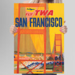 Affiche Vintage Fly TWA – San Francisco, Voyage vers la Californie – Image 3