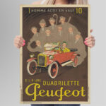 Affiche Vintage Quadrilette Peugeot 1925 – Image 3