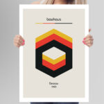 Affiche Typographique Bauhaus 1923 – Hexagons – Image 3