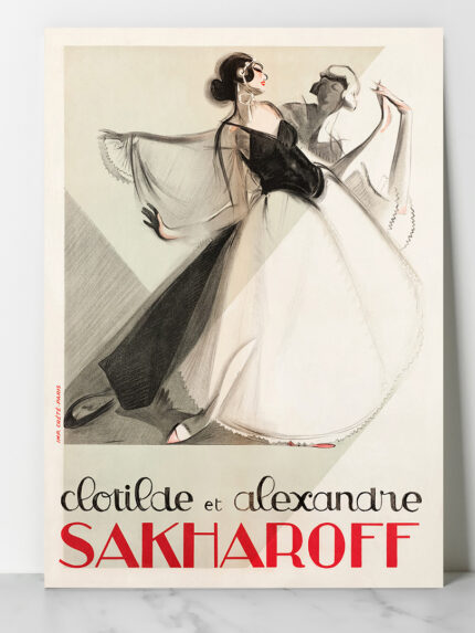 Affiche Vintage Delif. Clotilde and Alexandre Sakharoff lithography (1923)