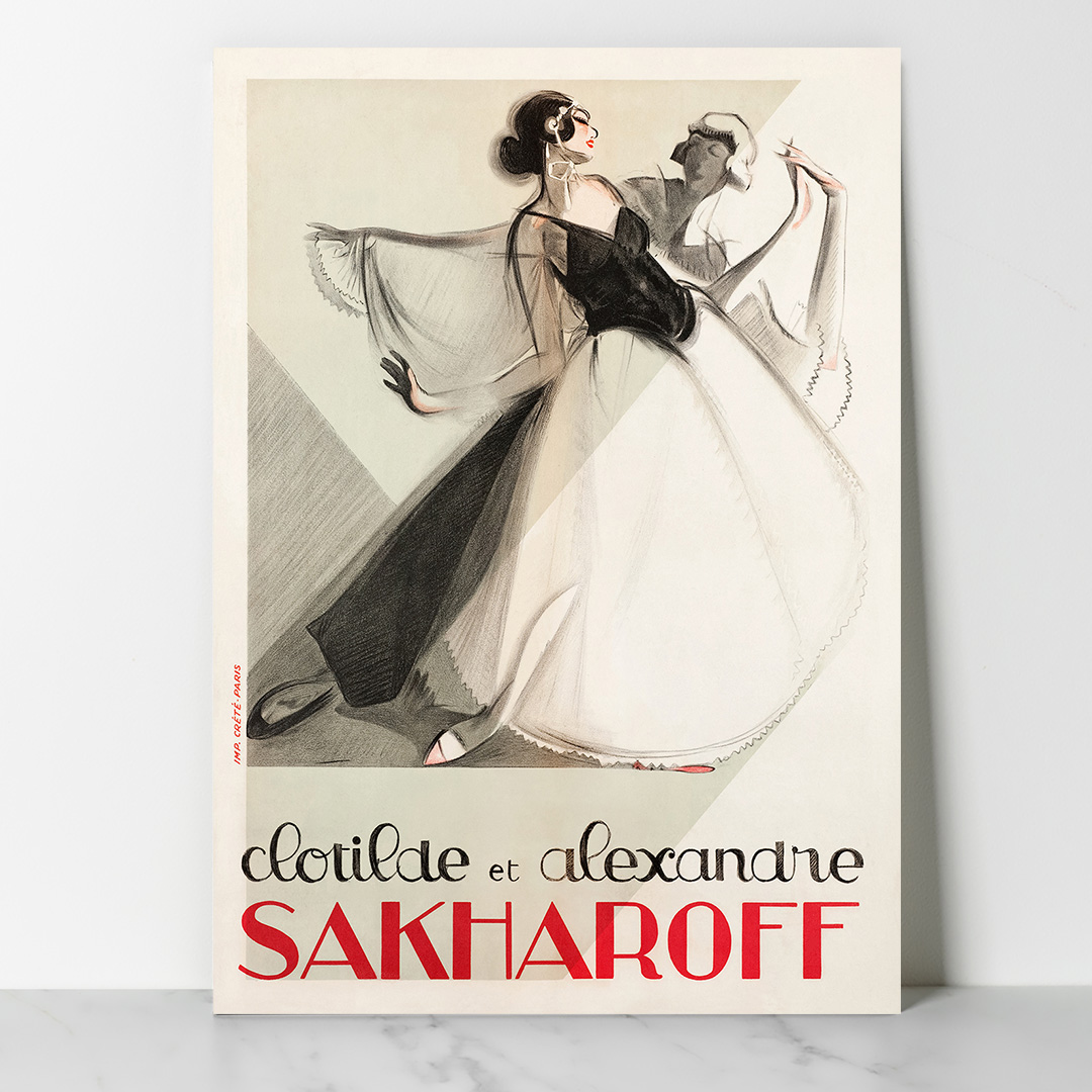 Main Affiche Vintage Delif. Clotilde and Alexandre Sakharoff lithography (1923)
