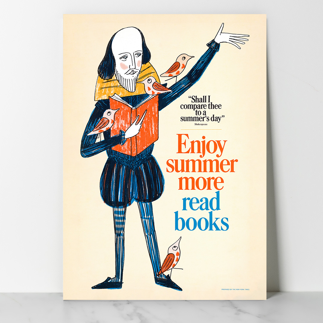 Vintage - Enjoy summer more, read books (1966) vintage poster by Bill Soko Affiche Vintage - Enjoy summer more, read books (1966) vintage poster by Bill Soko