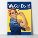 Affiche Vintage Algérie We Can Do It!, also called Rosie the Riveter after the iconic figure of a strong female war production worker (1942-1945) lithograph poster by J. Howard Miller