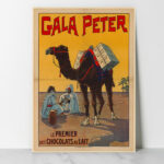 Affiche Vintage Algérie Gala Peter, le premier des chocolats au lait 1906