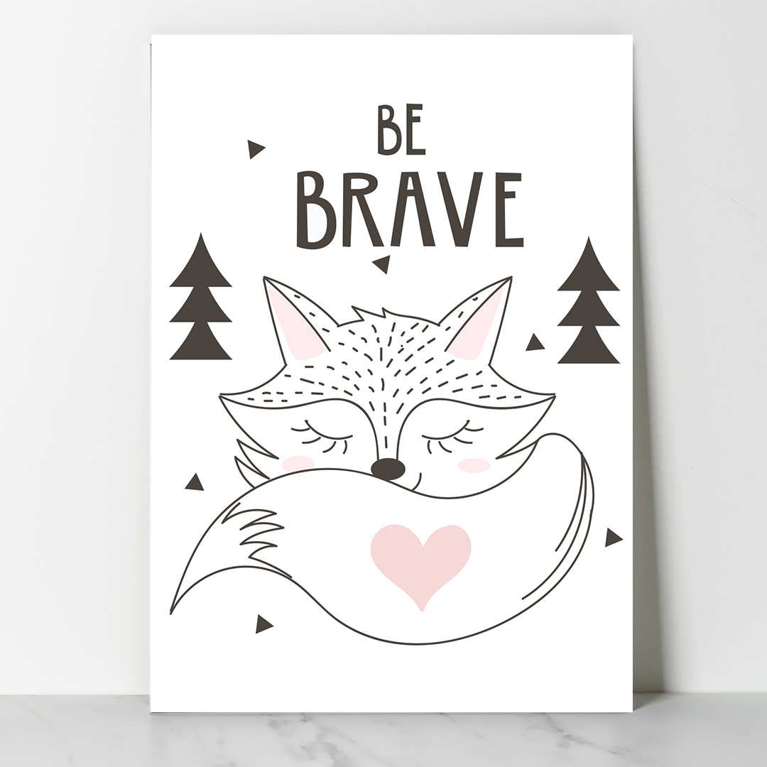 Main Affiche décorative chambre bébé - Be Brave