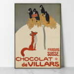 Affiche publicité vintage Chocolat de Villars 1905 Algérie