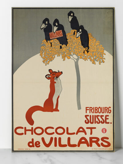 Affiche publicité vintage Chocolat de Villars 1905 Algérie
