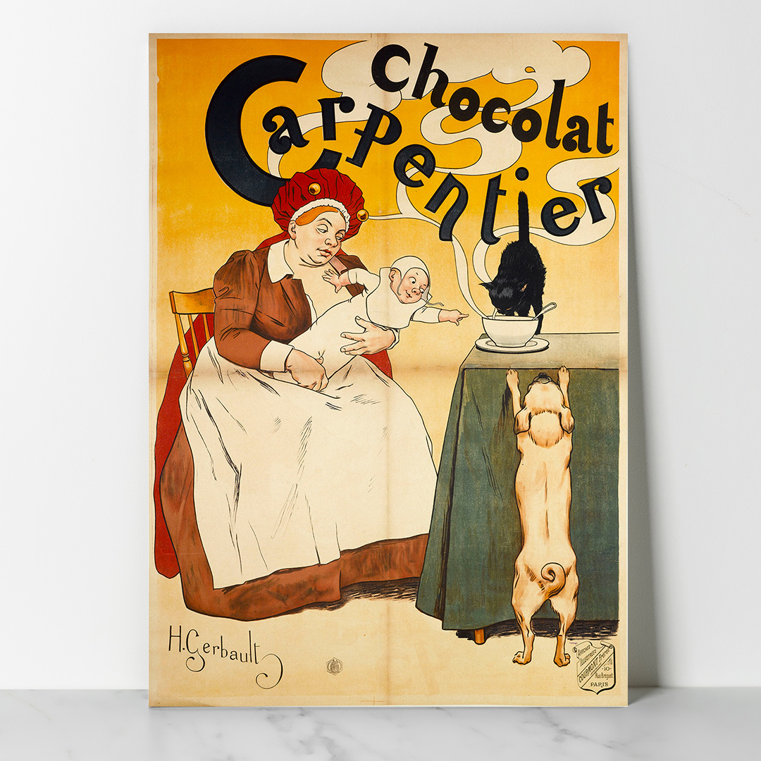 Main Affiche vintage Chocolat Carpentier – Henri Gerbault (1897) Algérie
