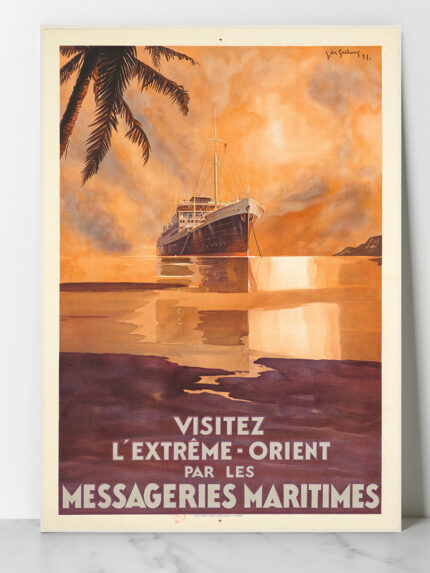 Visitez l'Extrême-Orient par les Messageries maritimes affiche, J. des Gachons 1931