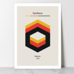 Bauhaus design red yellow black hexagons