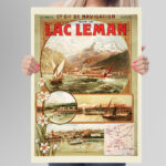 Affiche Lac Léman Suisse – Navigation CGN 1901 – Image 3