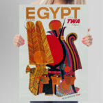 Affiche vintage Fly TWA Egypt (U.A.R) – Up Up and Away – Image 3