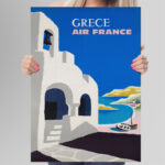 Affiche Vintage Air France - Grèce 1950 – Image 3