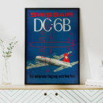 Affiche Swissair DC-6B 1952 – New York Das modernste Flugzeug – Image 6
