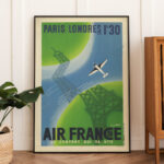 Affiche Air France Paris Londres 1h30 – Le confort qui va vite 1936 – Image 7