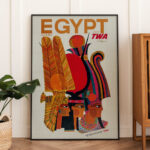 Affiche vintage Fly TWA Egypt (U.A.R) – Up Up and Away – Image 6