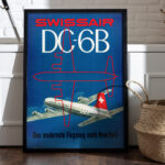 Affiche Swissair DC-6B 1952 – New York Das modernste Flugzeug – Image 9