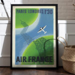 Affiche Air France Paris Londres 1h30 – Le confort qui va vite 1936 – Image 9