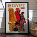 Affiche vintage Fly TWA Egypt (U.A.R) – Up Up and Away – Image 8