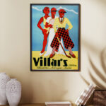 Affiche vintage Villars 1934 – Station de ski et tourisme suisse – Image 6