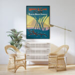 Affiche vintage Orient-Express – Londres Le Caire en 7 jours | Chemins de fer Dzeco Art