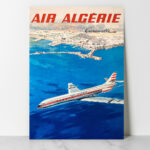 Affiche Vintage Air Algérie Caravelle 1959 – Paul Langellé Dzeco Art